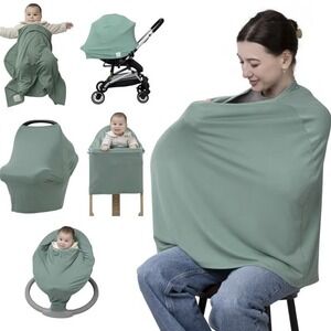 BabbleRoo Nursing Cover For Breastfeeding 95% Viscose Muslin, Multi-use For Car